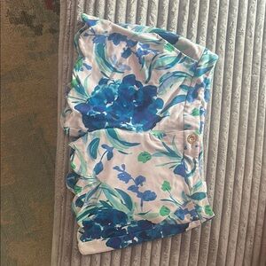 Lilly Pulitzer Blue and Green Floral Women's Shorts